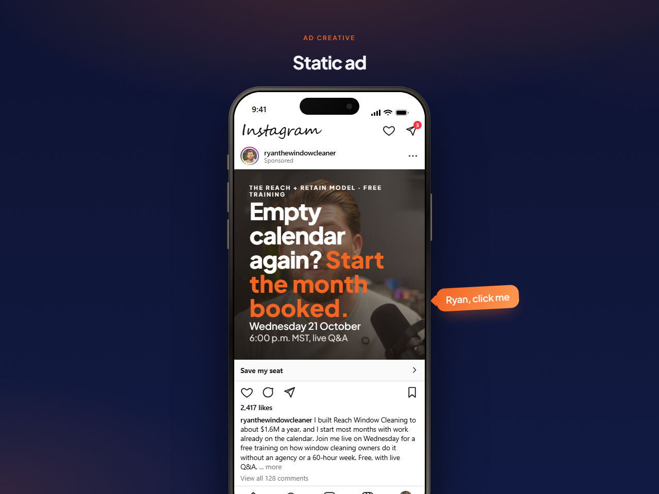 Static ad preview